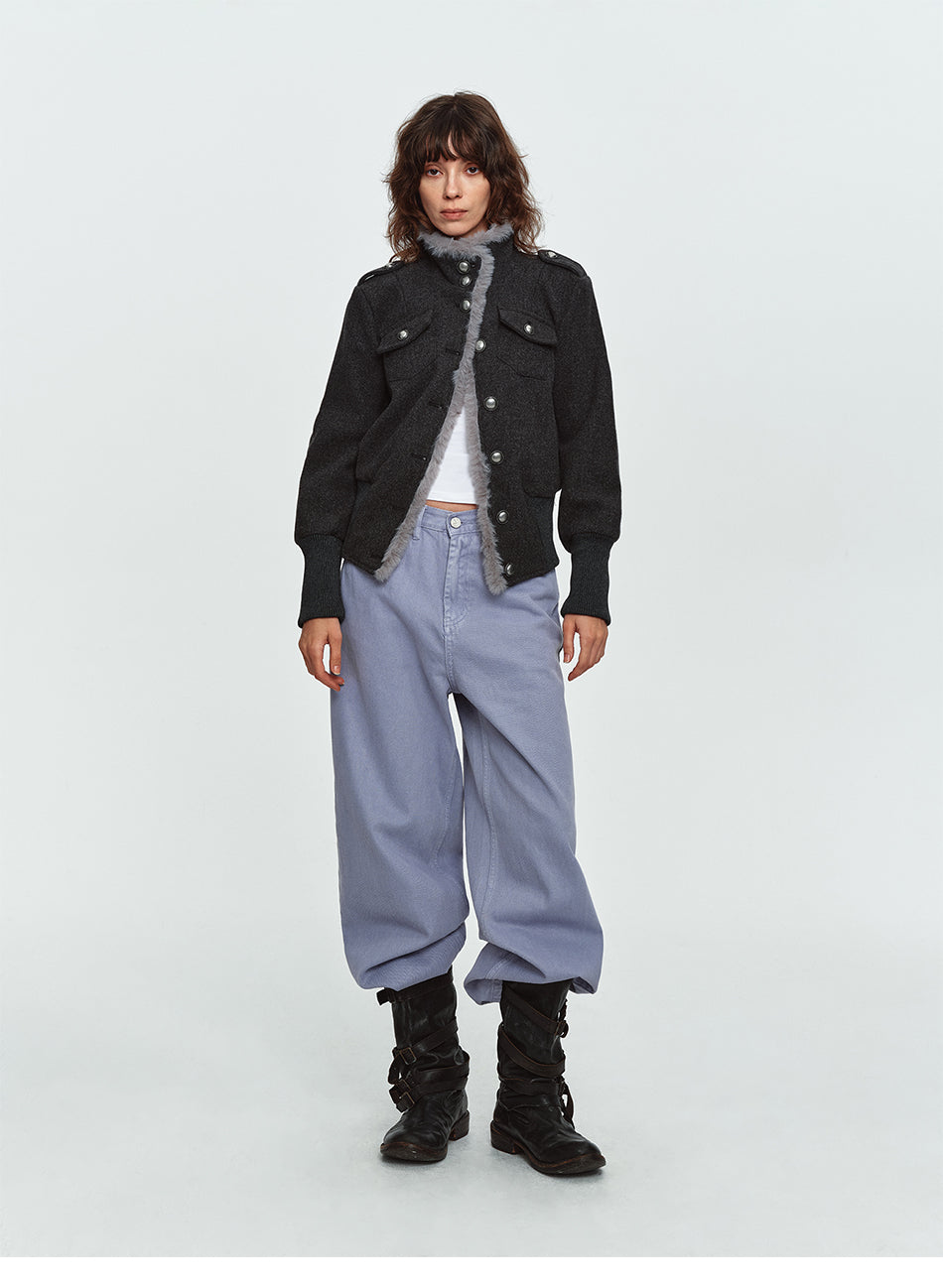 MADWITCH LAVENDER-WASH WIDE-LEG JEANS #A646
