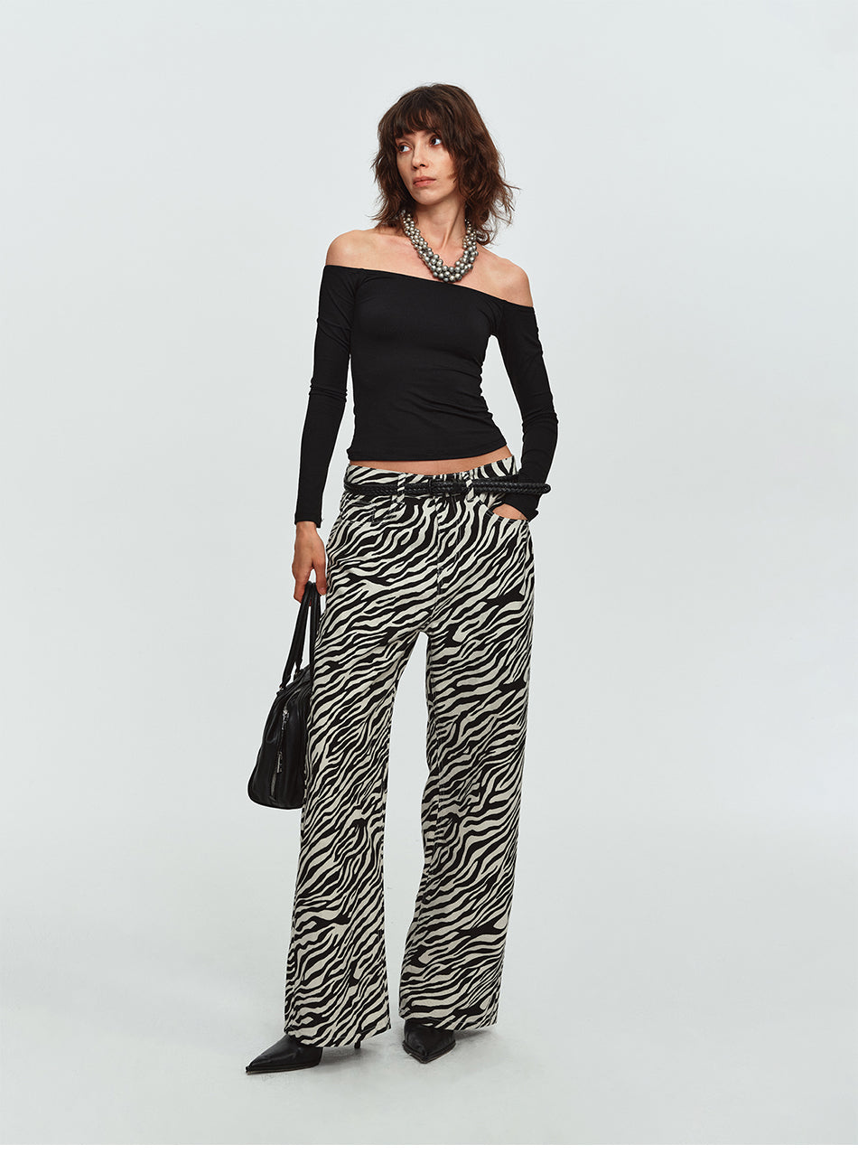 MADWITCH ZEBRA-PRINT RELAXED WIDE-LEG TROUSERS #2026779