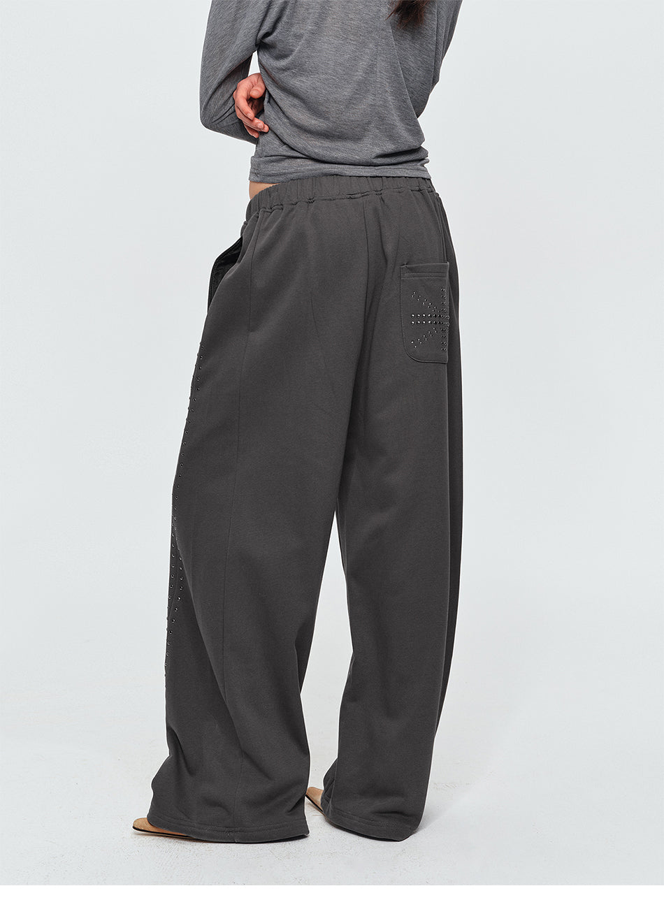 MADWITCH STUDDED WIDE-LEG SWEATPANTS #C1028