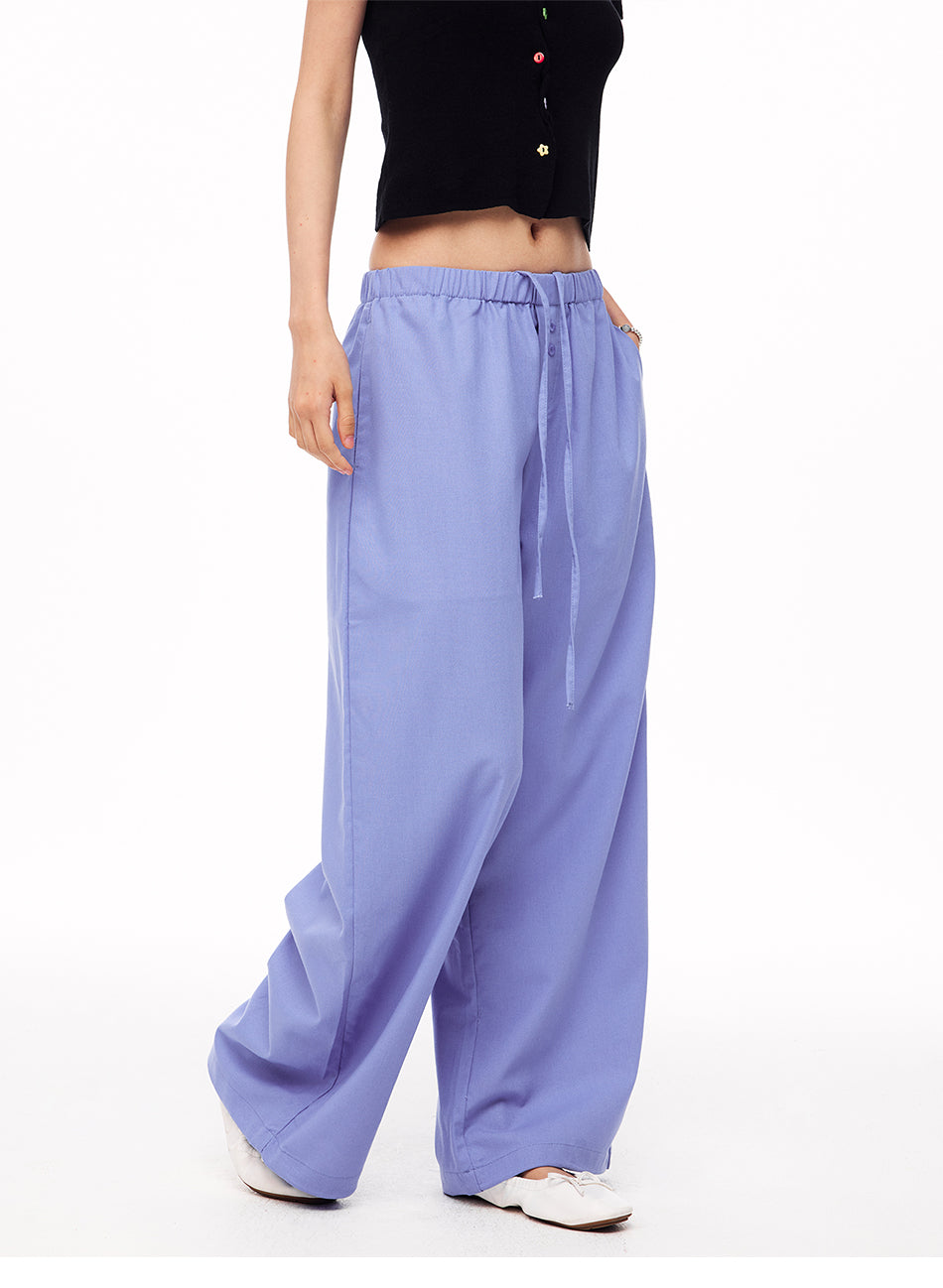 MADWITCH LAID-BACK LINEN-BLEND WIDE-LEG PANTS #CN61079