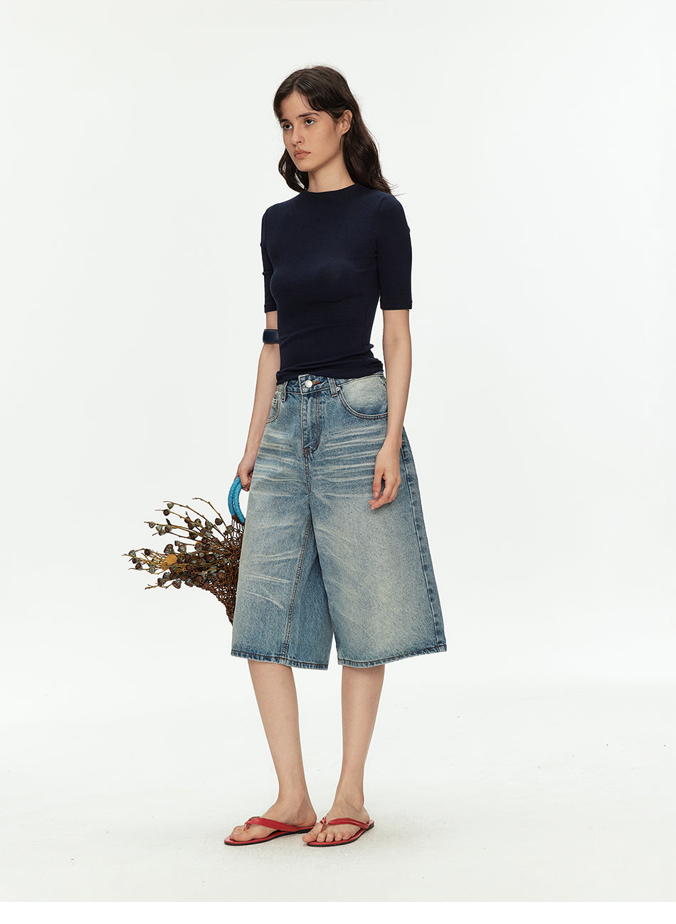 MADWITCH WHISKER WASH CROP JEANS #G60037