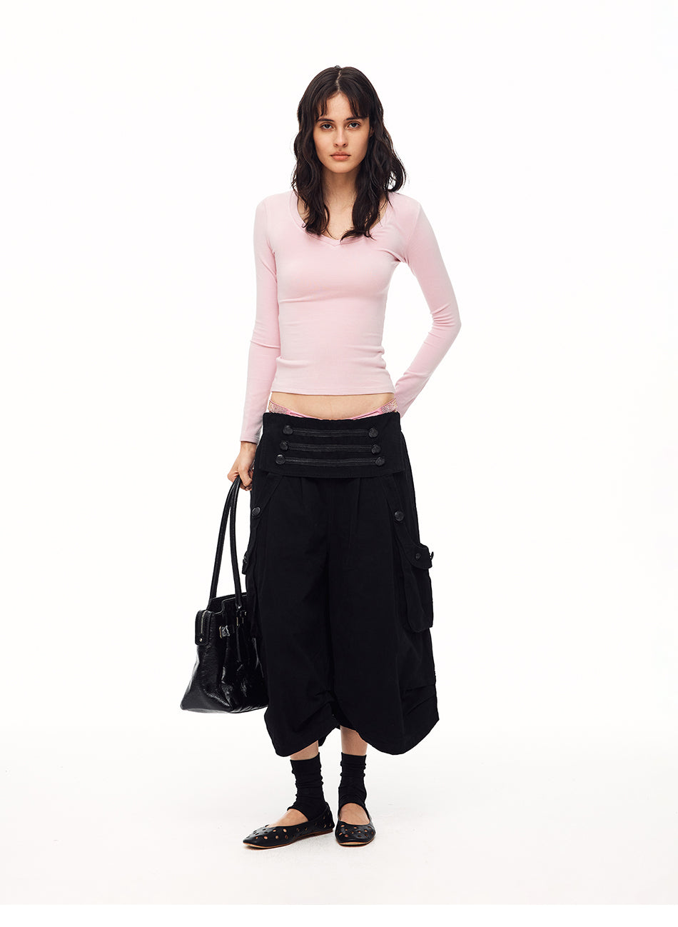 MADWITCH FOLD-OVER MULTI-BUTTON CARGO CAPRIS #H6773