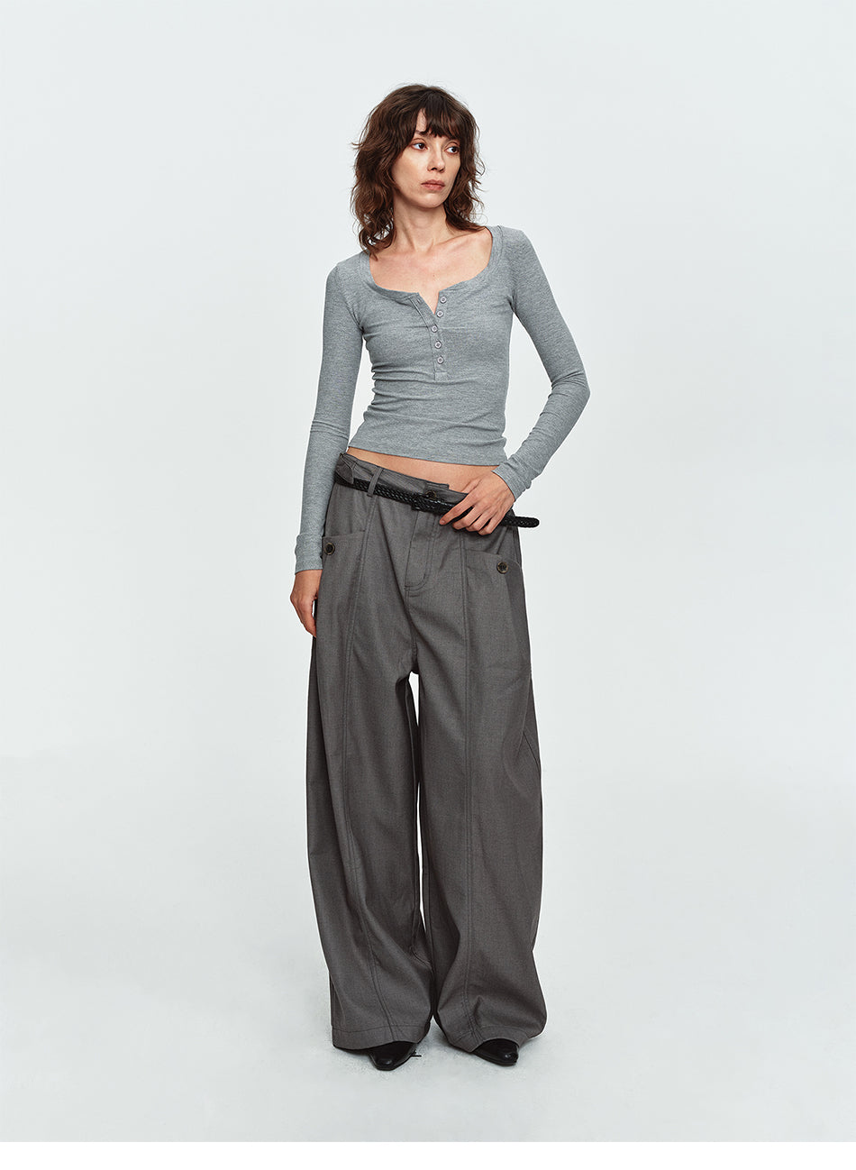 MADWITCH ADJUSTABLE TAILORED WIDE-LEG TROUSERS #26203