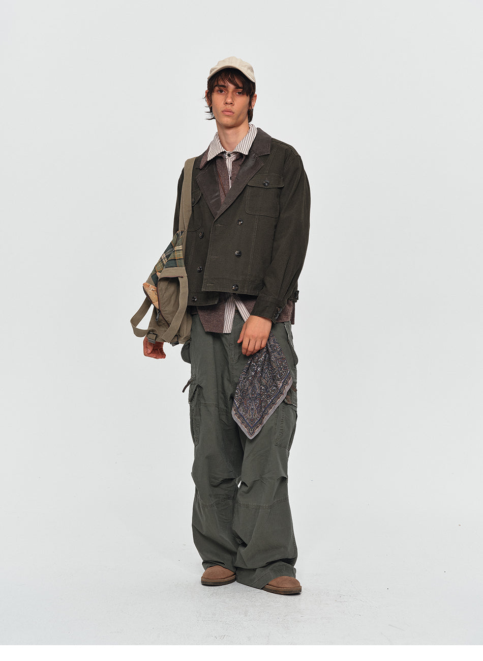 MADWITCH CONTRAST-COLLAR RELAXED UTILITY JACKET #2609WT6101