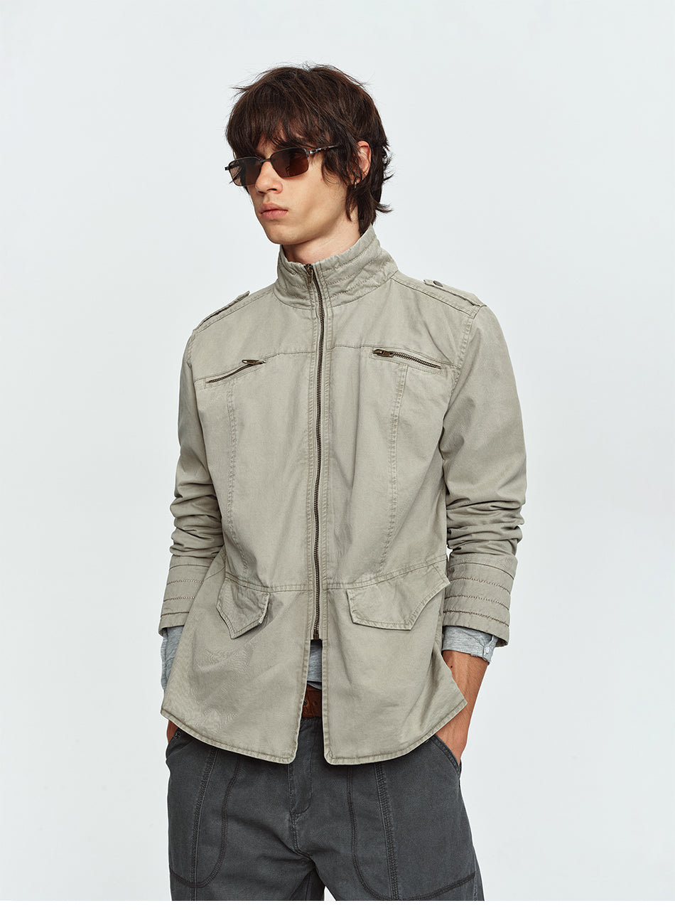 MADWITCH EPAULET MULTI-POCKET WASHED UTILITY JACKET #CW1381N