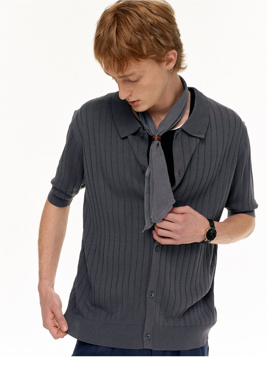 MADWITCH RIBBED POLO RELAXED TEE AB1170 - MadWitch Store
