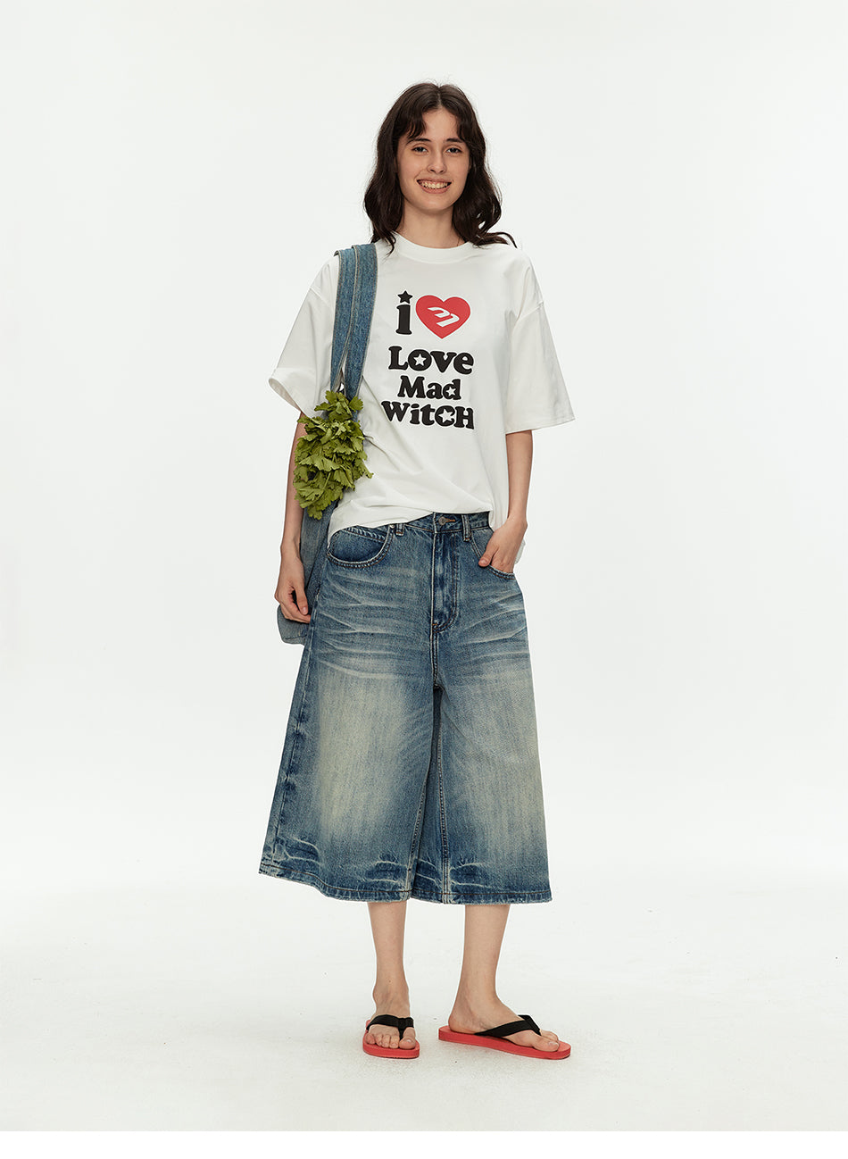 MADWITCH LETTER PRINT RELAXED TEE #M2019