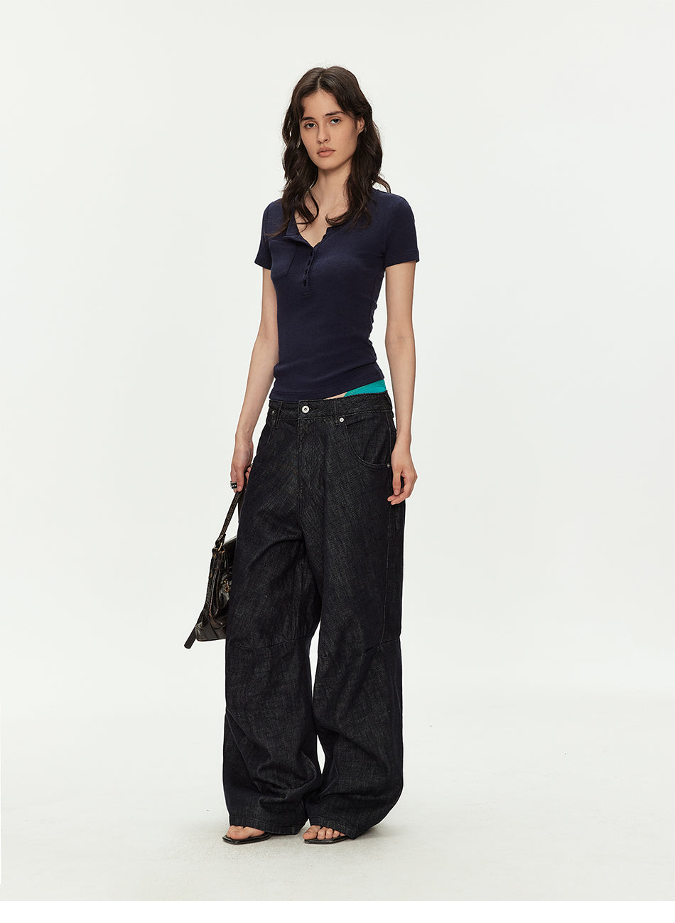 MADWITCH RAW SELVEDGE CURVED JEANS #GPC9813