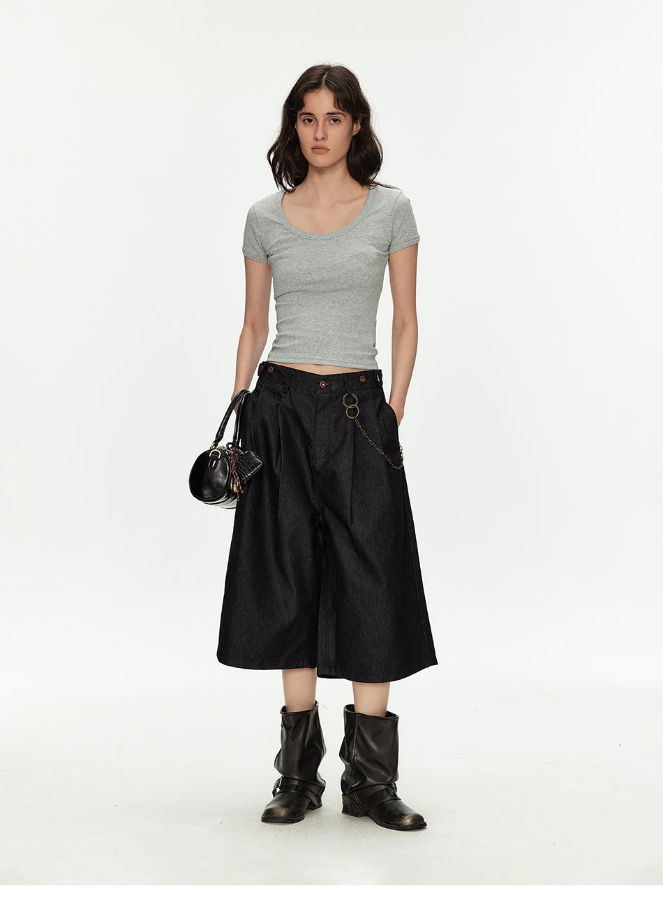 MADWITCH U-NECK FITTED TEE #L0208