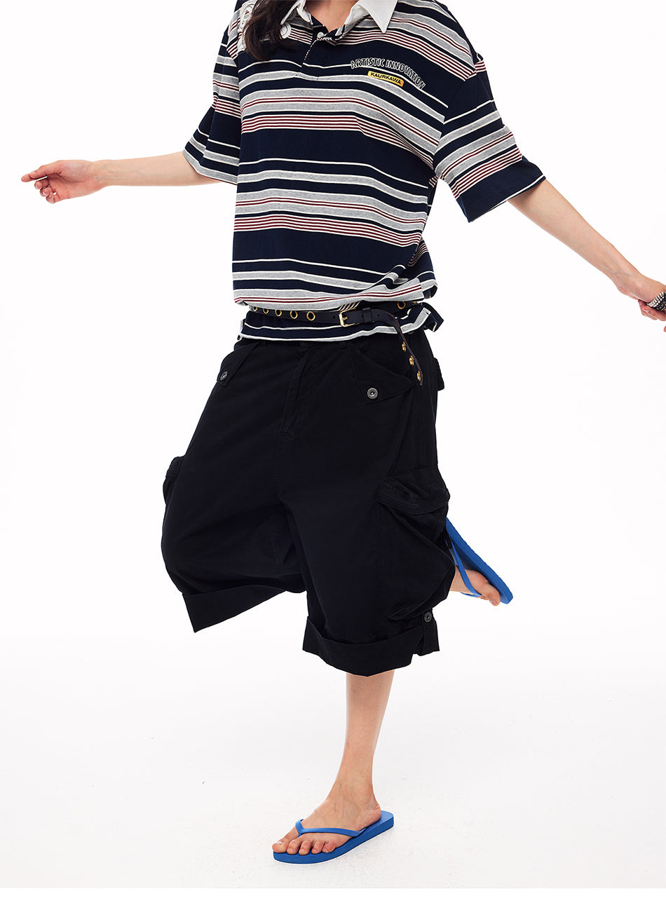 MADWITCH WASHED MULTI-POCKET CARGO SHORST #CK278D