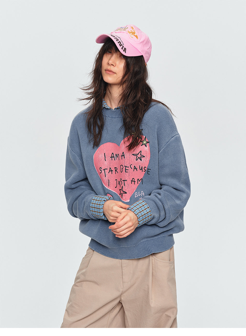 MADWITCH GRAFFITI HEART OVERSIZED SWEATER #MY2609