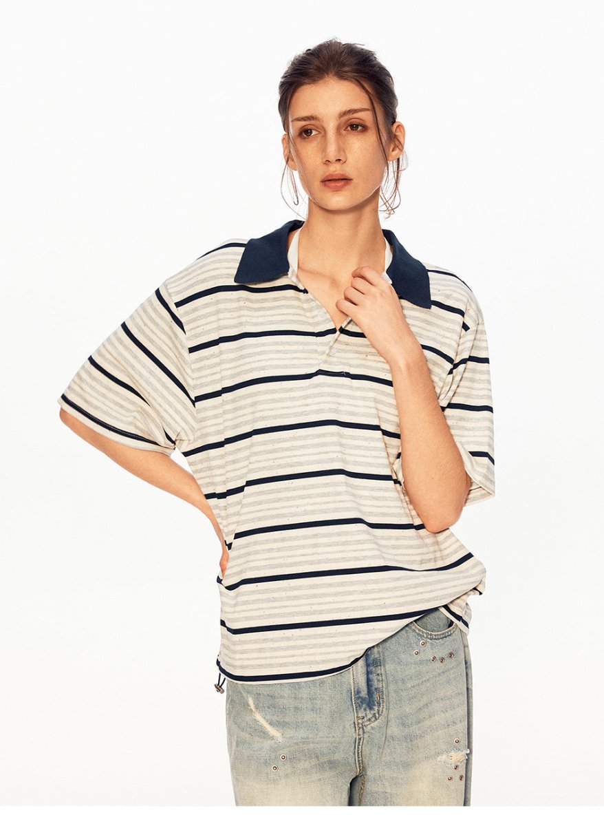 MADWITCH VINTAGE STRIPE POLO TEE PL013 - MadWitch Store