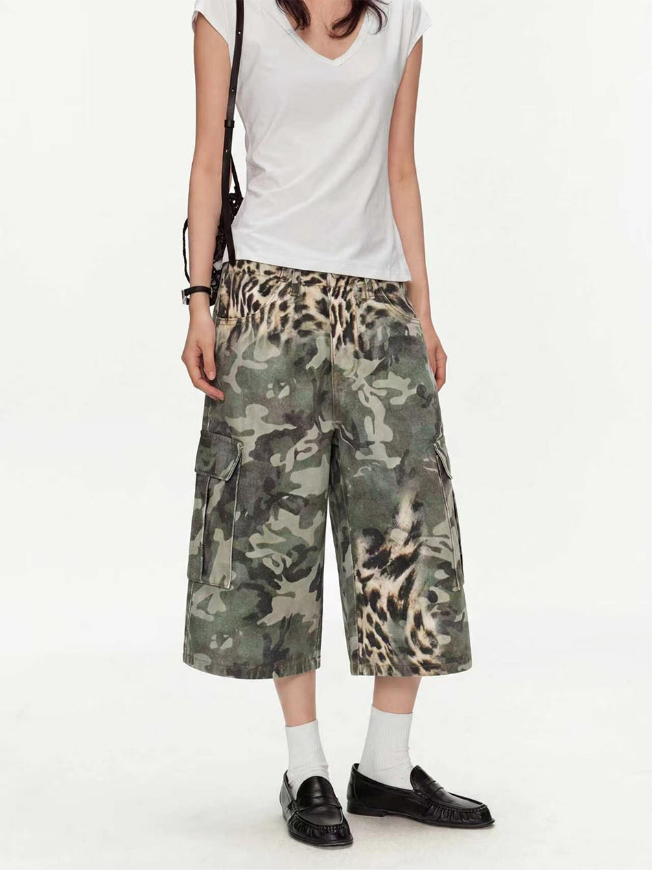 MADWITCH CAMO LEOPARD GRADIENT CARGO PANTS #G60050