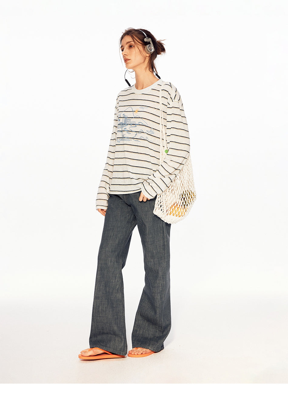 MADWITCH EMBROIDERED FLARE JEANS #GPC9821