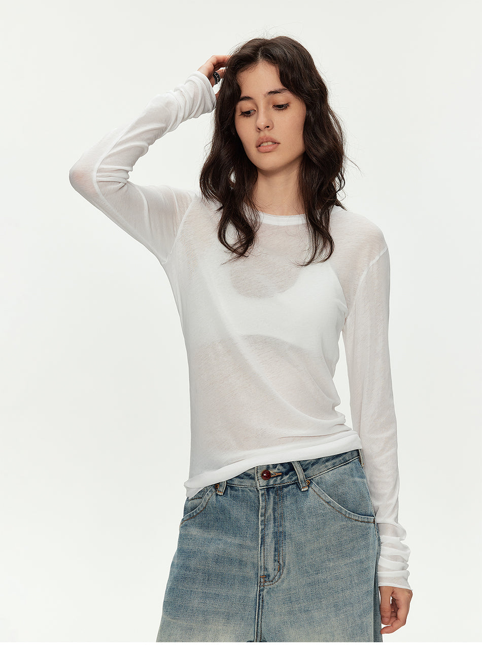 MADWITCH SHEER RELAXED LONG TEE #GPTC126N