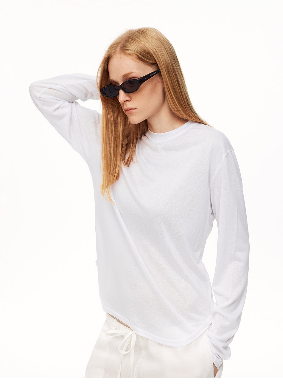 MADWITCH SHEER LYOCELL LONG-SLEEVE T-SHIRT #TC159