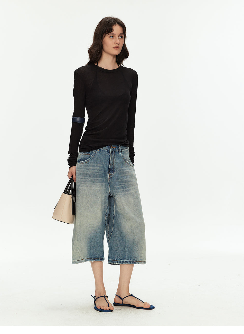 MADWITCH PARIS BUCKLE WASHED JEANS #CK9819D