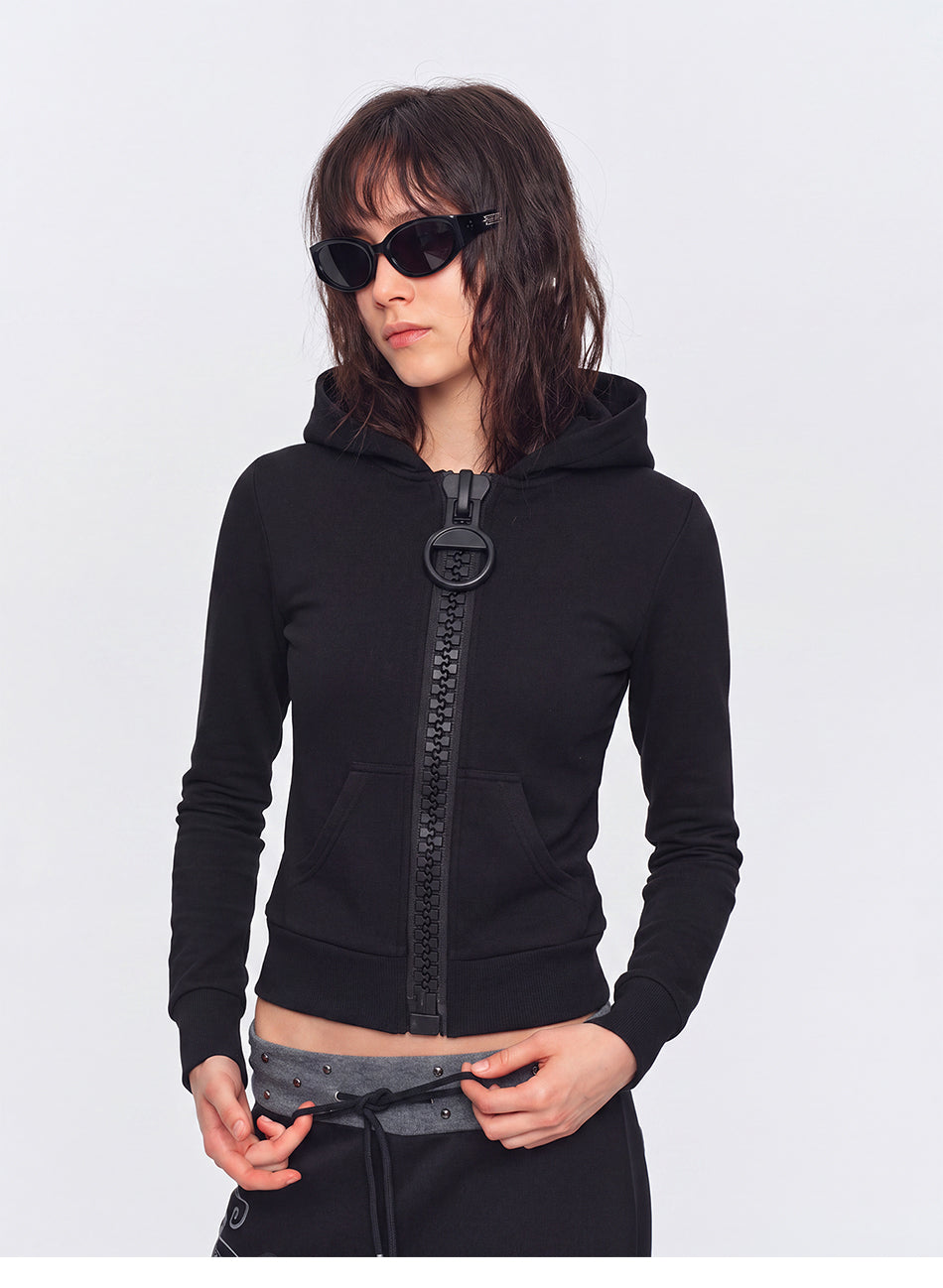 MADWITCH CROPPED CHUNKY-ZIP HOODIE #L2026590