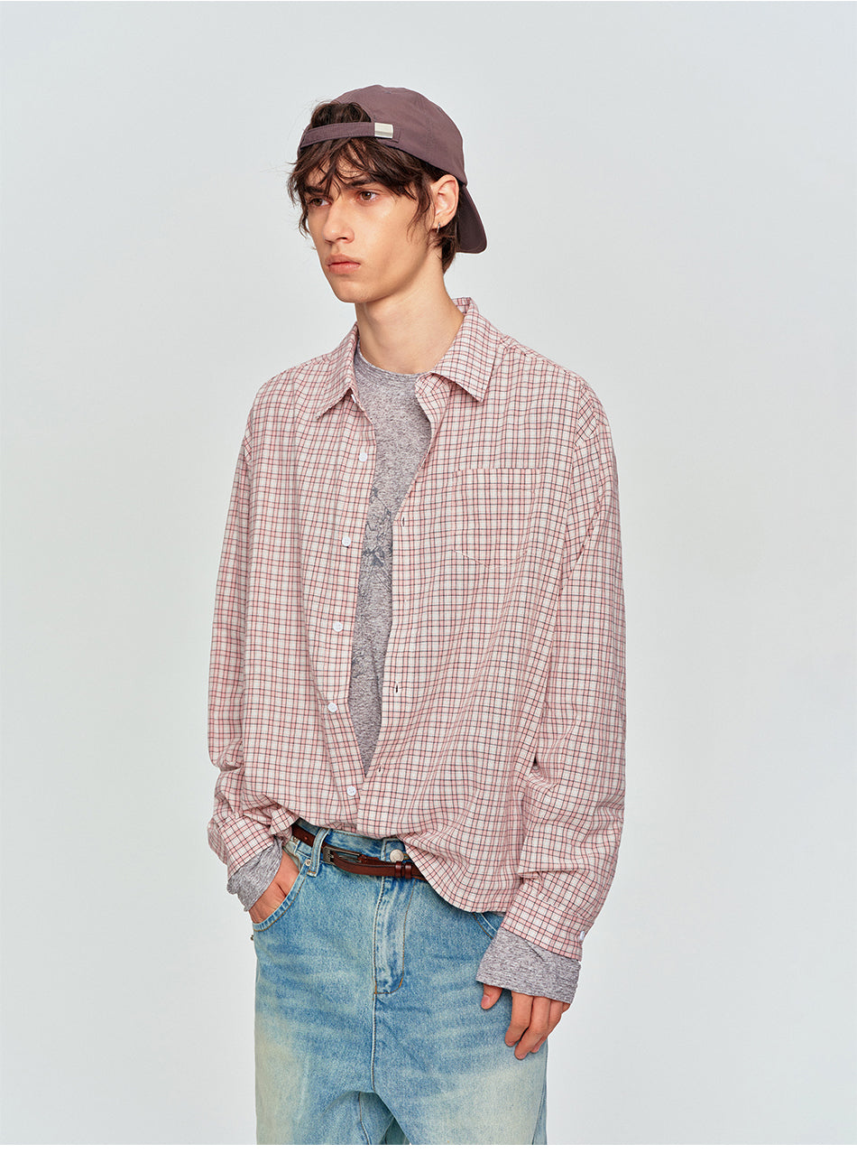 MADWITCH DRAWSTRING PLAID SHIRT #RC153