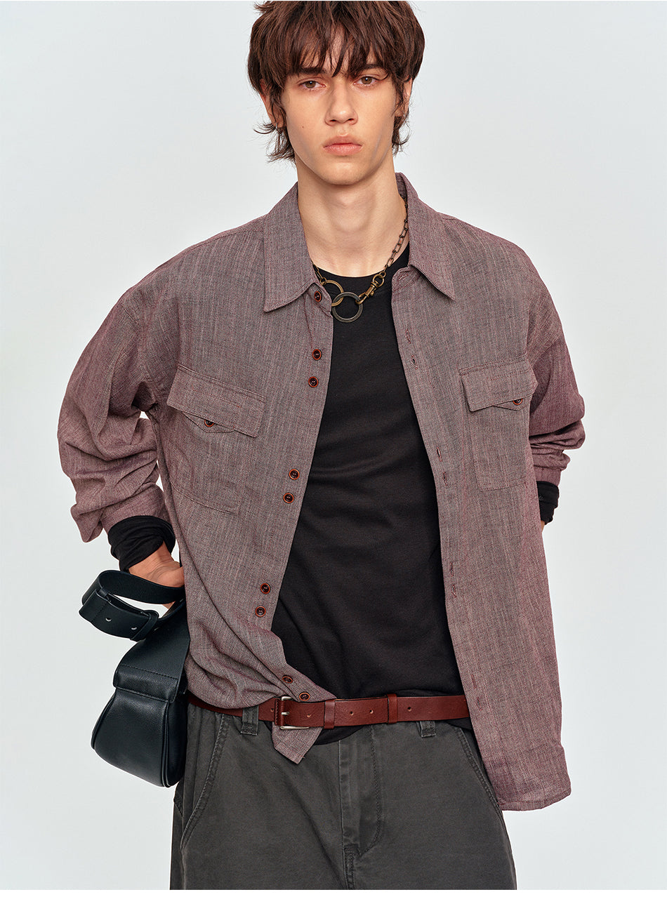 MADWITCH LINEN-BLEND TWO-POCKET SHIRT #880953