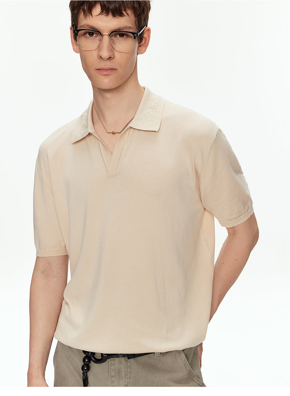 MADWITCH LYOCELL EMBROIDERED KNIT POLO SHIRT #27511
