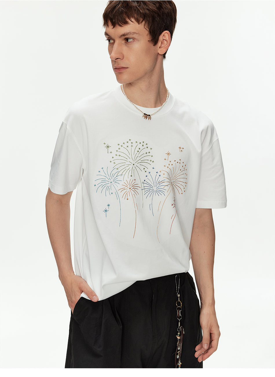 MADWITCH FIREWORK EMBROIDERED VINTAGE T SHIRT #991325