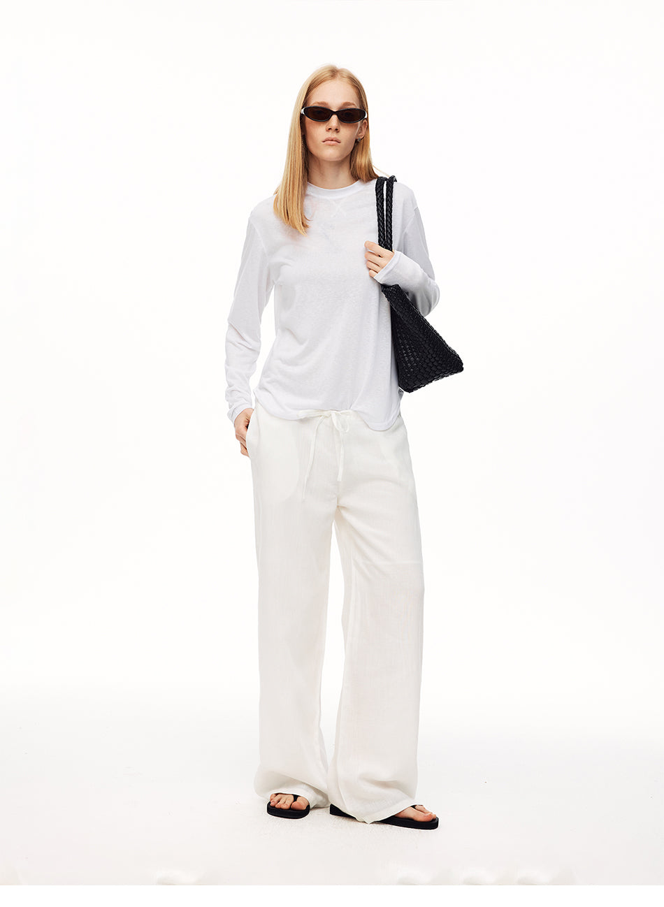 MADWITCH LYOCELL LINEN DRAWSTRING TROUSERS #NR6035