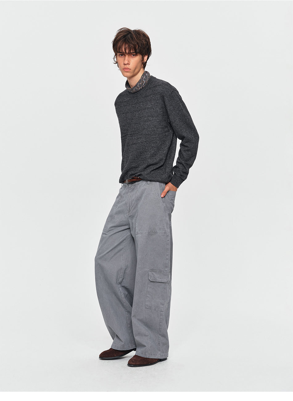 MADWITCH TEXTURED CREWNECK WOOL-BLEND SWEATER #32878