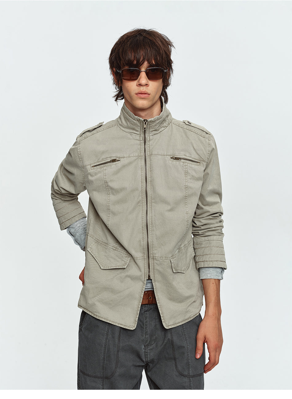 MADWITCH EPAULET MULTI-POCKET WASHED UTILITY JACKET #CW1381N