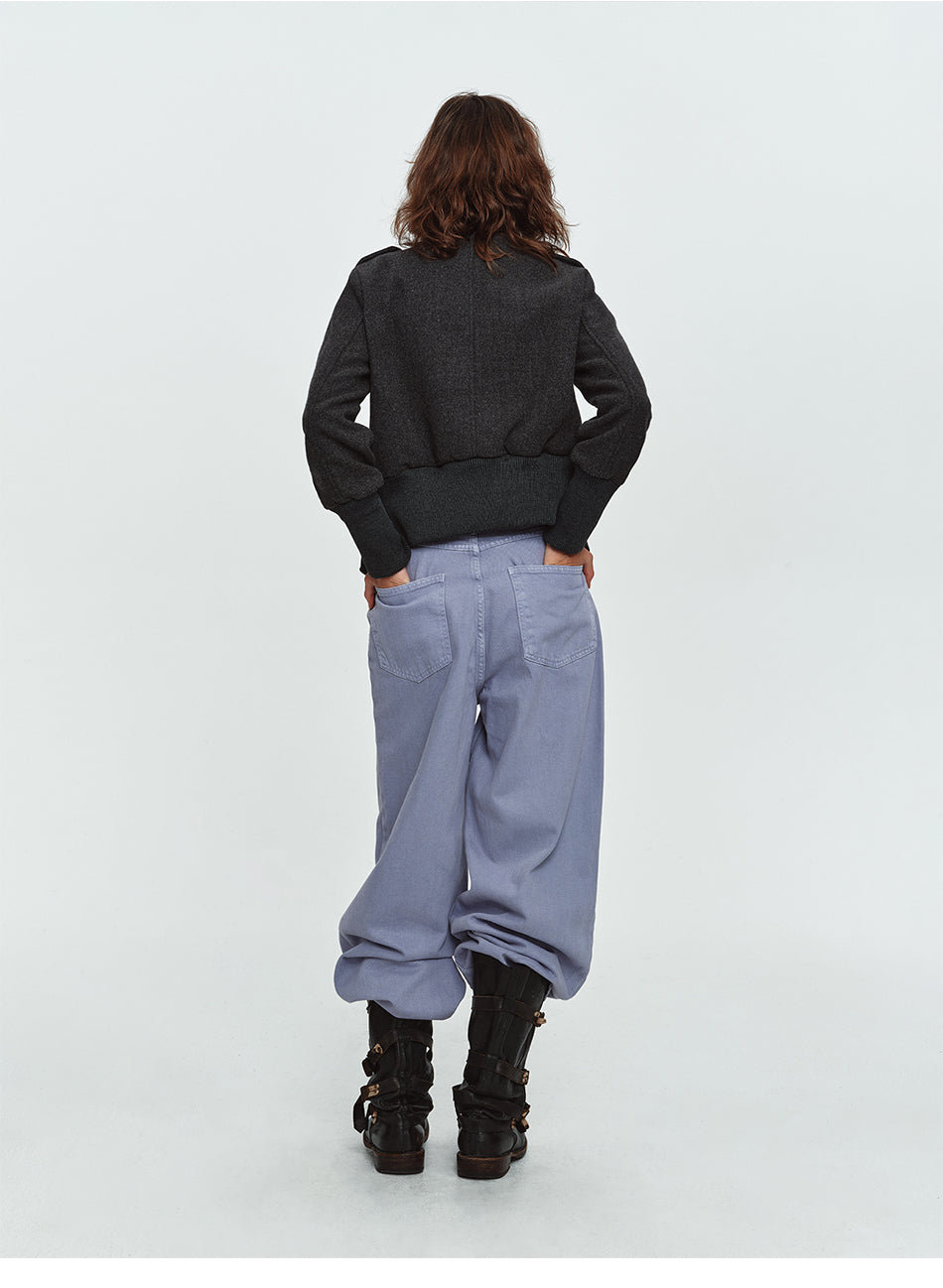 MADWITCH LAVENDER-WASH WIDE-LEG JEANS #A646