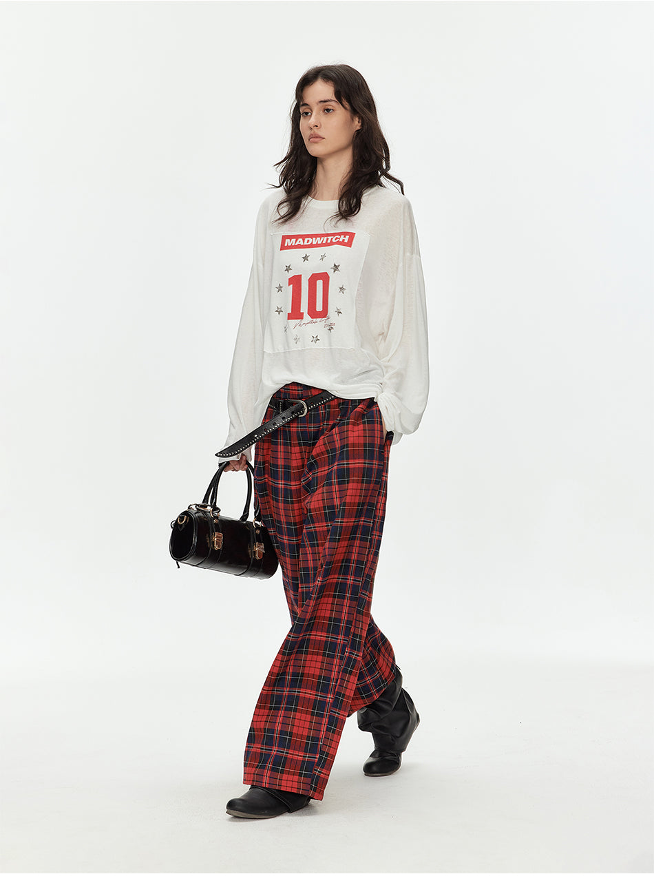 MADWITCH RED BLACK PLAID PANTS #CK61021