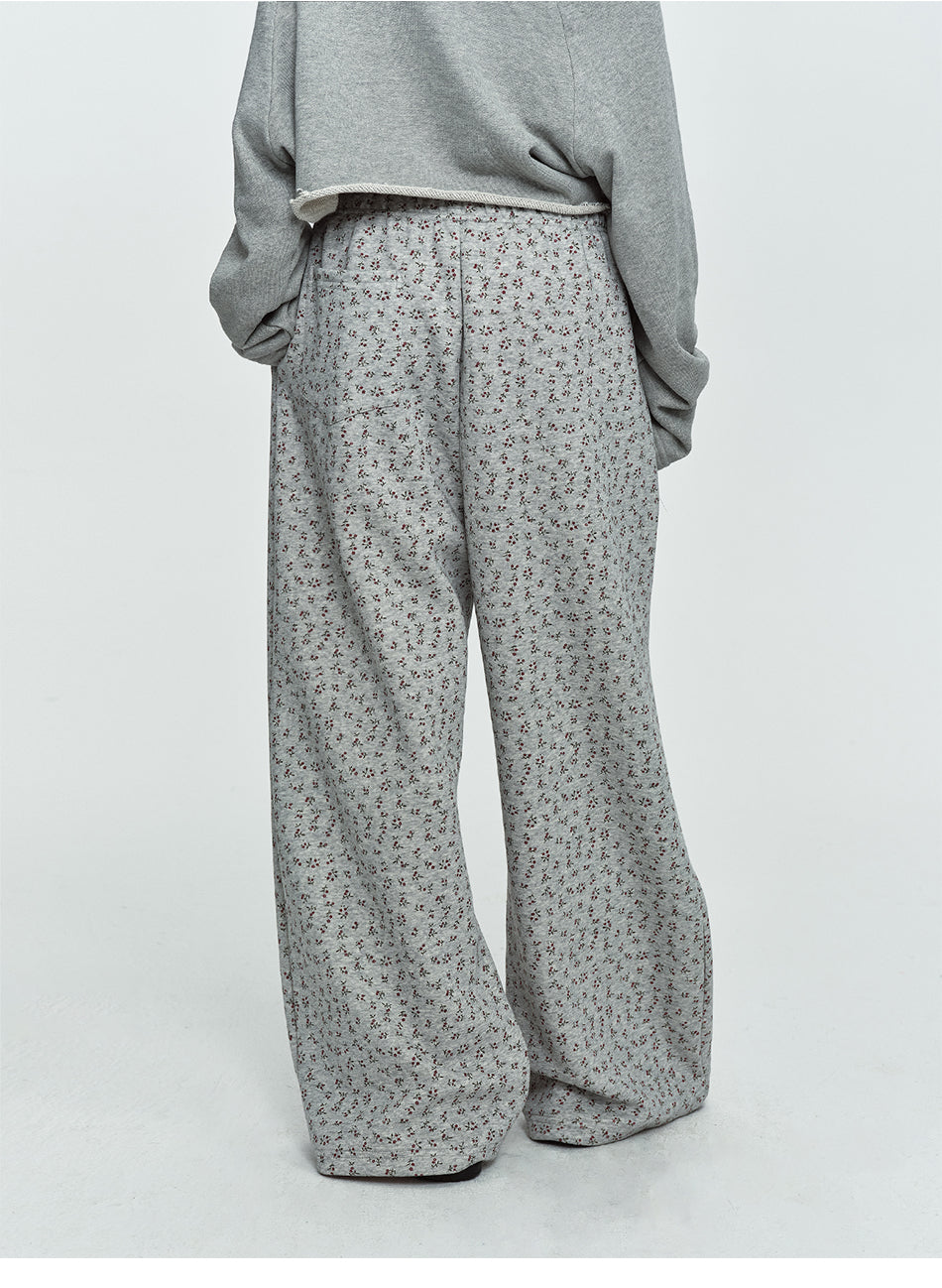 MADWITCH FLORAL-PRINT ELASTIC-WAIST WIDE-LEG PANTS #C1100