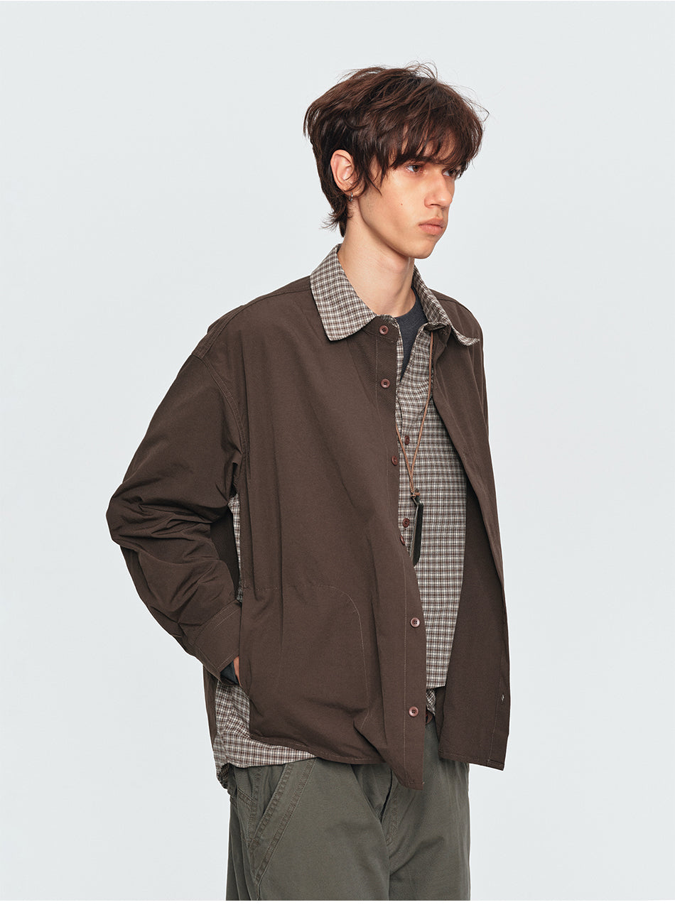 MADWITCH LAYERED PLAID OVERSIZED SHIRT #991513