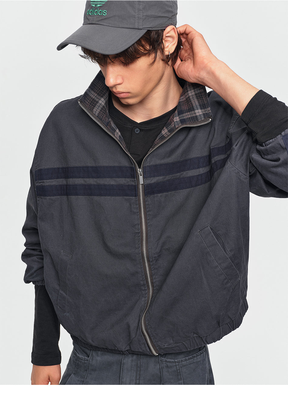 MADWITCH RETRO STRIPED TRACK JACKET #N2111