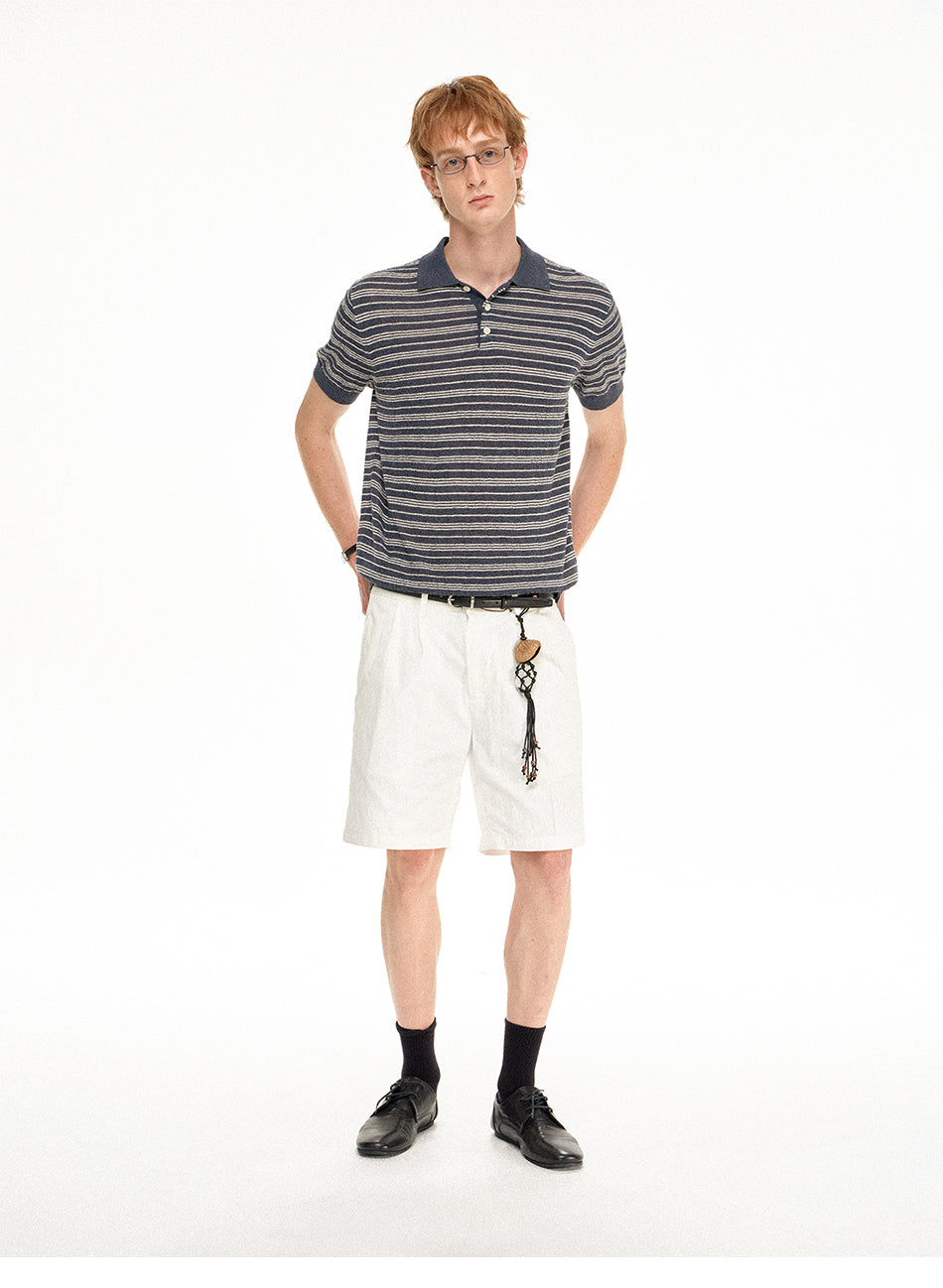 MADWITCH LINEN STRIPE POLO #86138