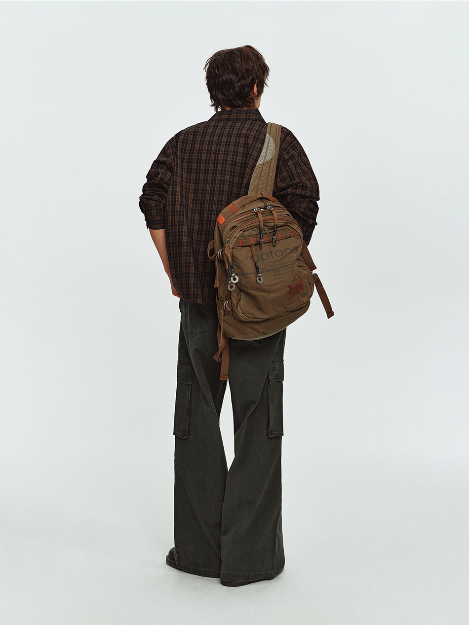 MADWITCH PLAID RELAXED-FIT CASUAL SHIRT #CR6256