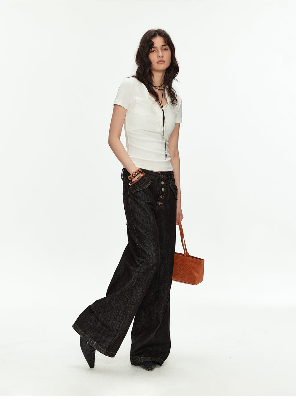 MADWITCH RAW DENIM PARIS BUCKLE PANTS #DR3329