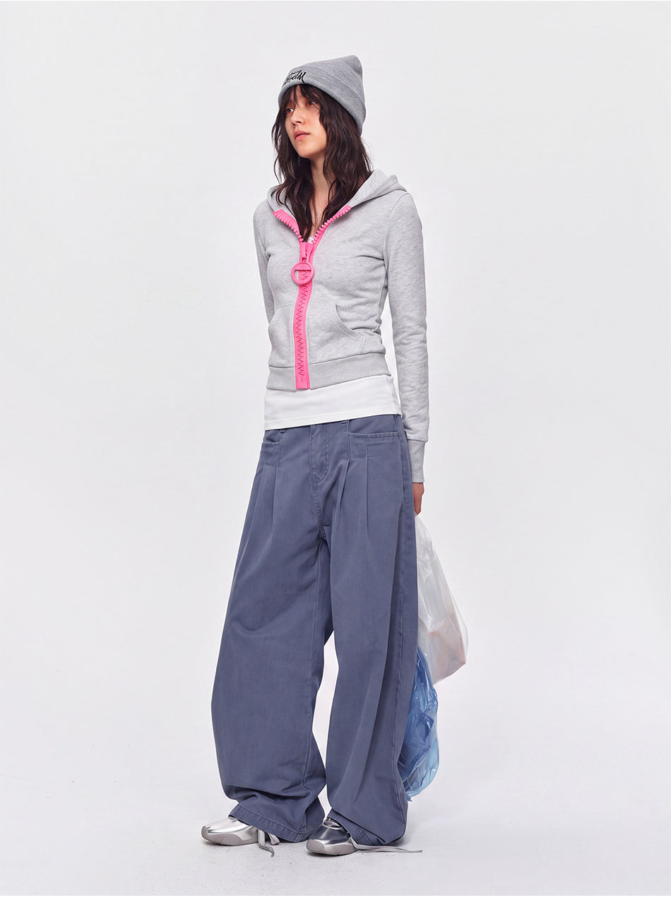 MADWITCH CROPPED CHUNKY-ZIP HOODIE #L2026590