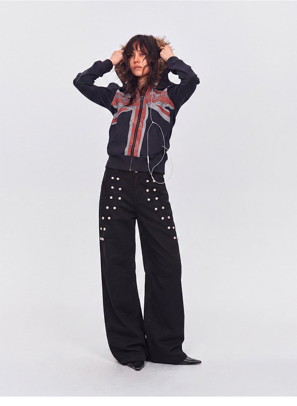 MADWITCH RIVET COURT WIDE-LEG TROUSERS #6844