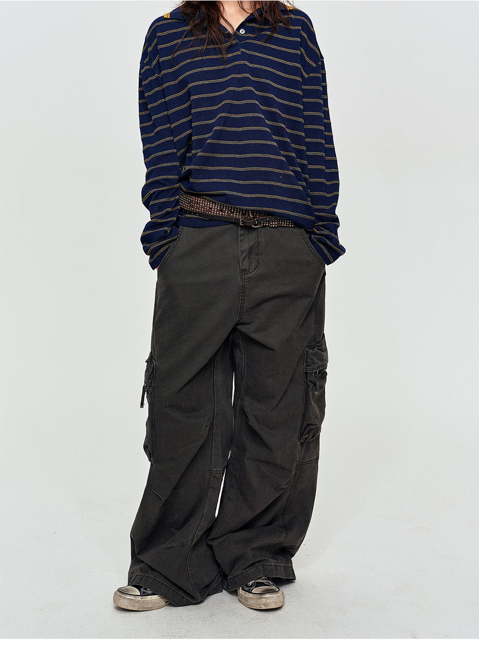 MADWITCH WASHED MULTI-POCKET CARGO PANTS #Z072