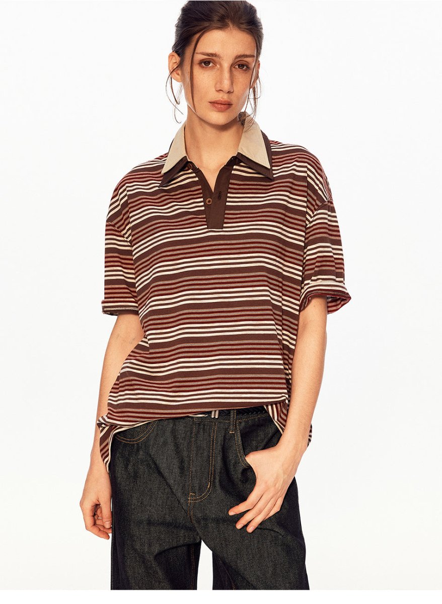 MADWITCH VINTAGE STRIPE POLO SHIRT 991250 - MadWitch Store
