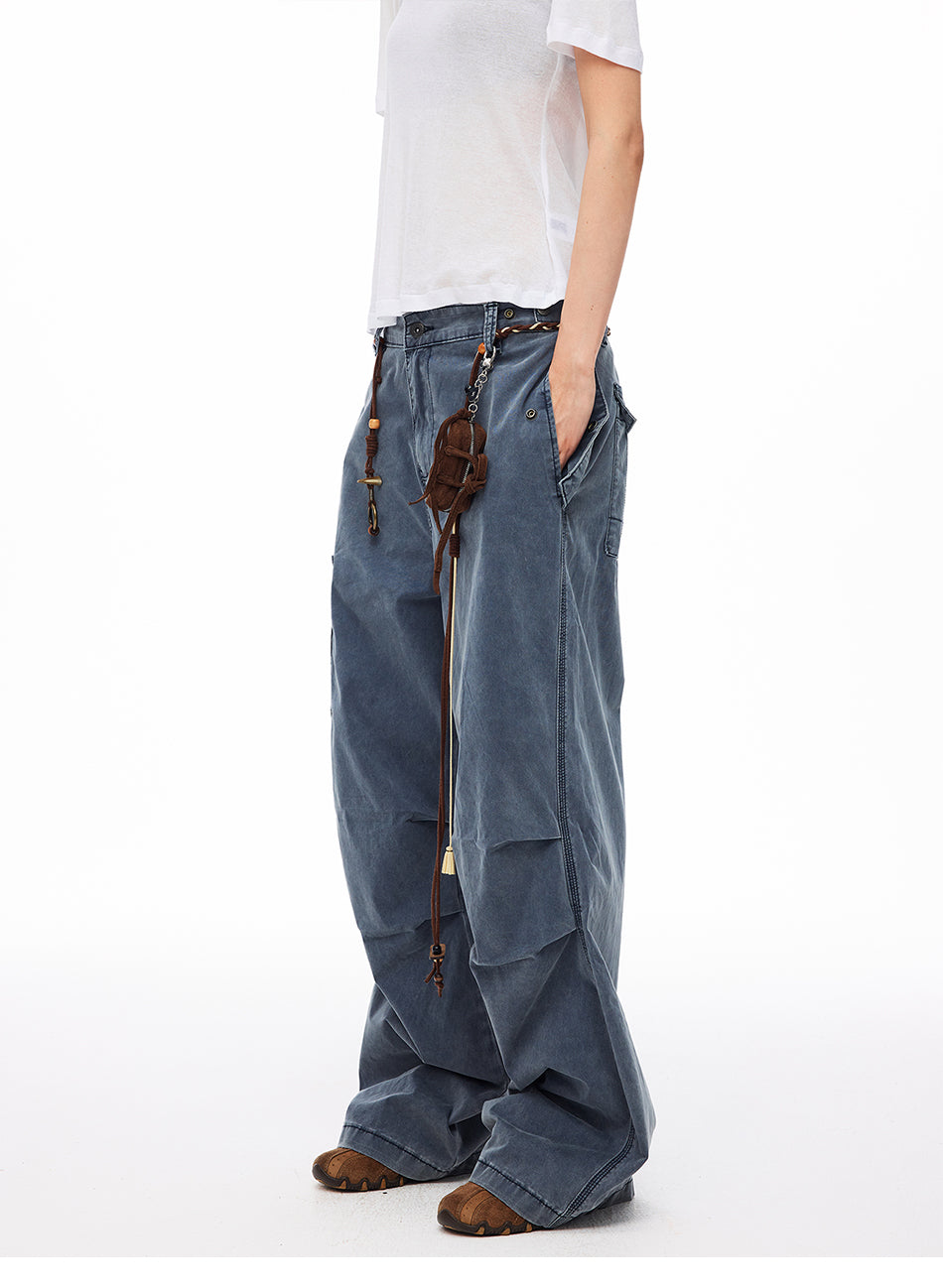 MADWITCH WASHED MULTI-POCKET CARGO PANTS #CK3635