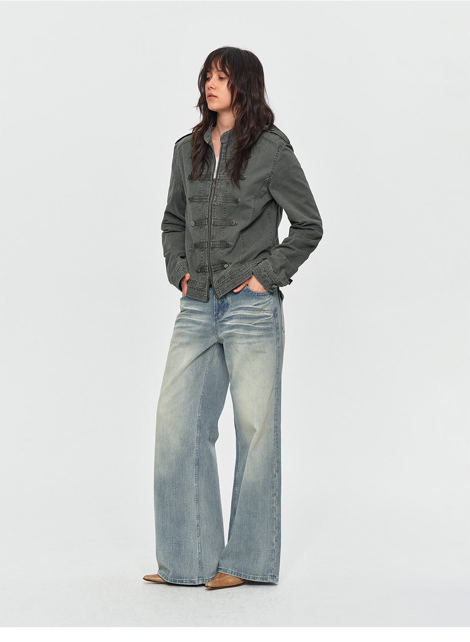 MADWITCH WASHED NAPOLEON STAND-COLLAR JACKET #26W60