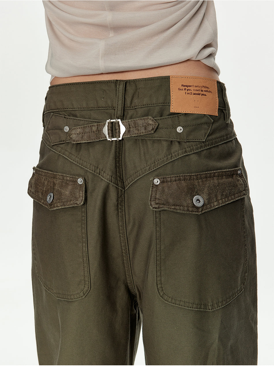 MADWITCH PARIS BUCKLE CARGO PANTS #CK3630