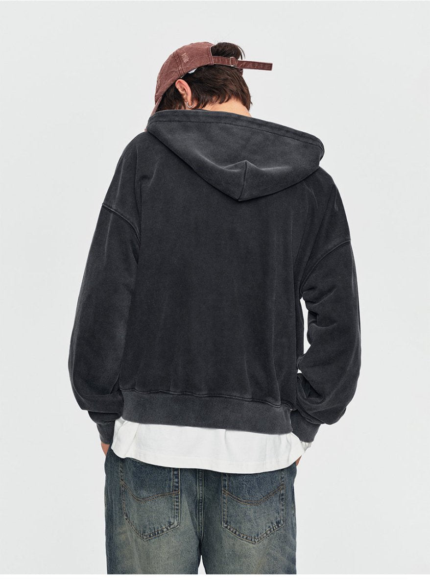 MADWITCH STAR GRAPHIC WASHED ZIP HOODIE 27561 - MadWitch Store