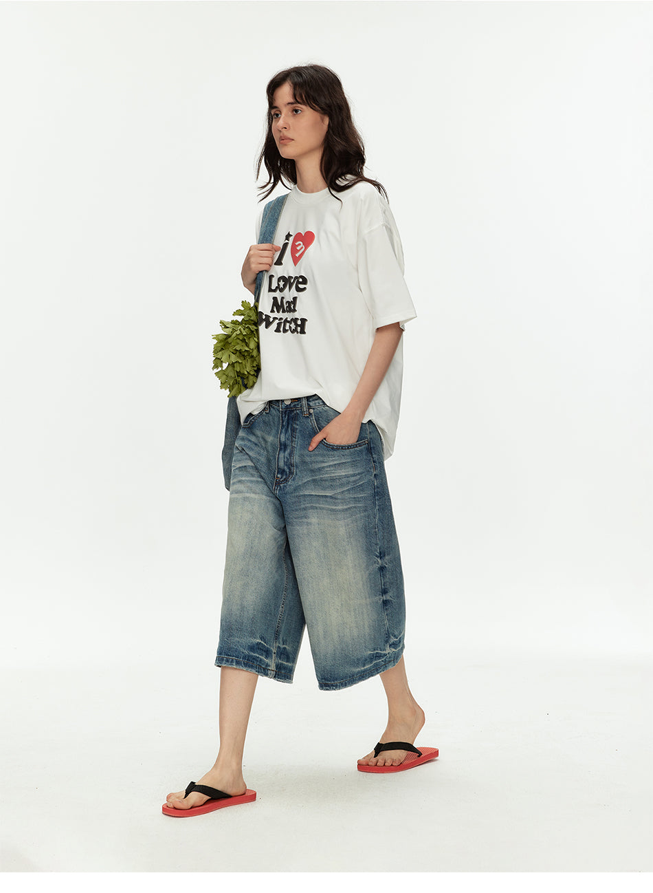 MADWITCH LETTER PRINT RELAXED TEE #M2019