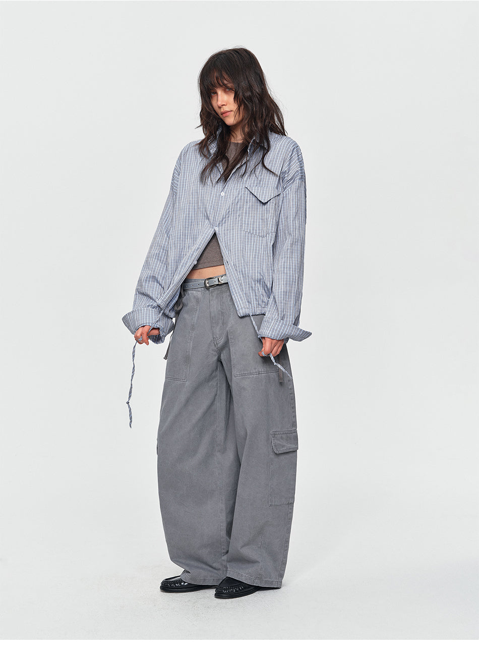 MADWITCH WASHED DRAWSTRING CARGO PANTS #A642