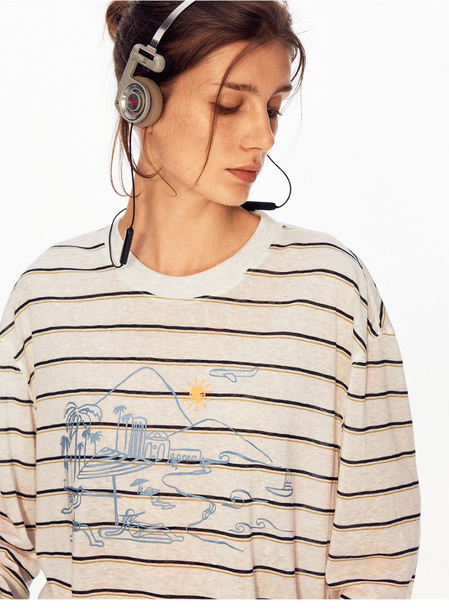MADWITCH VINTAGE STRIPE SHEER TEE 991291 - MadWitch Store