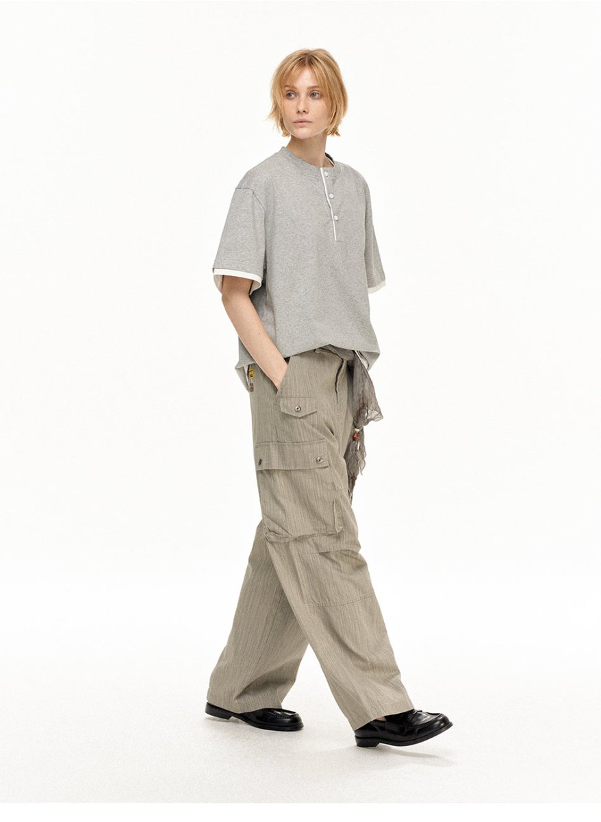 MADWITCH VINTAGE HENLEY FAUX LAYER TEE N2013 - MadWitch Store