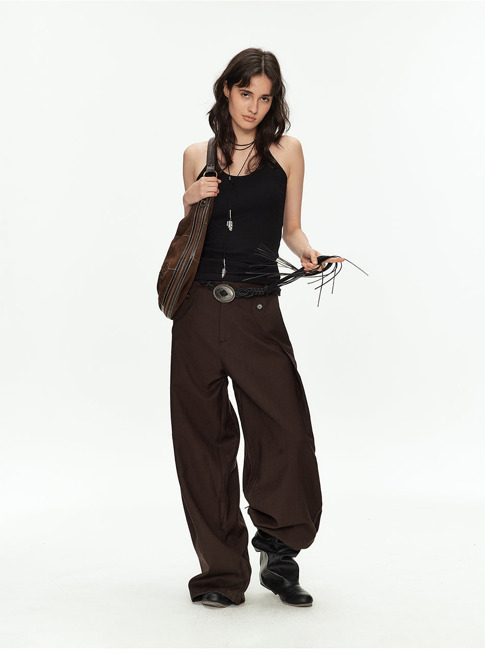 MADWITCH DRAPED WIDE TROUSERS #NR6026